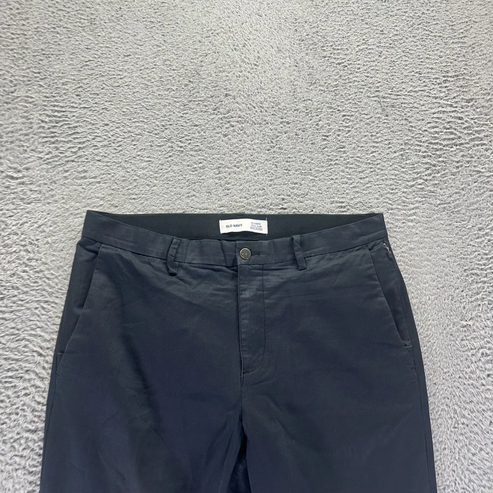 Old Navy Built-In Flex Pant Mens 36x30 Blue Cotton Chino Straight Slim Business